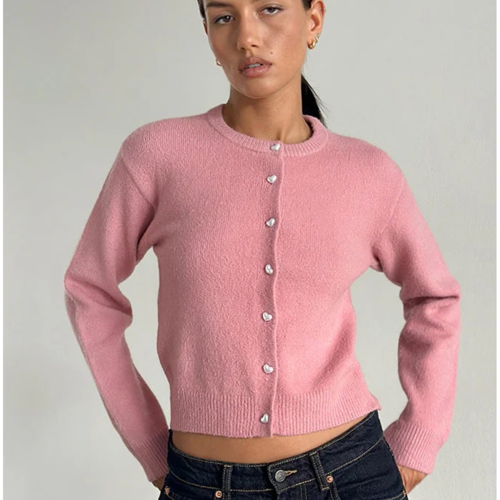 Motel rocks Aura Cardigan In Dusty Pink
